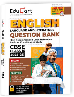 Educart CBSE Question Bank Class 10 English 2025-26 on new Syllabus 2026 (Introducing Unit Test Worksheets)(Paperback, Educart)