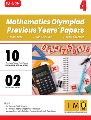 MTG Class-4 IMO Olympiad 10 Previous Years Papers Mathematics (2024-2020 Set A & B) - Model Test Papers with 24 Sample OMR Sheets & Chapterwise Analysis | PYQs For SOF Olympiad 2025-26 Exam(Paperback, MTG Editorial Board)