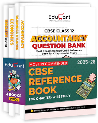 Educart CBSE Question Bank Class 12 2025-26 Accountancy, Business Studies, Economics and English on New Syllabus 2025-26 (Includes Past Years Solved Questions) Set of 4 Books(Paperback, Sunil Panda, Educart)