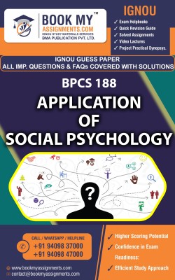 IGNOU BPCS 188 Application of Social Psychology | Guess Paper | Important Question Answer | Bachelor of Arts (BAG)Psychology(Paperback, BMA Publication)