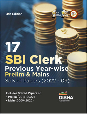 17 Sbi Clerk Prelim & Mains Previous Year-Wise Solved Papers (2022 - 2009)(English, Paperback, unknown)