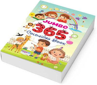 JUMBO - 365 Colouring Book :- colourful learning for Kids, junior colouring book, educational colouring book for Toddlers(Paperback, GOWOO)