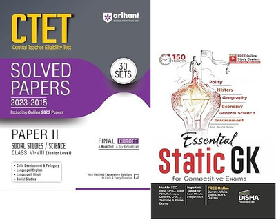 Arihant CTET Solved Papers 2023-2015 30 Sets Paper II Social Studies / Science Class VI -VIII With Static GK for Competitive Exams |General Knowledge(Paperback, Deepnkhar Jha)