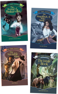All Time Classics | The Hound of the Baskervilles, The Hunchback of Notre-Dame, The Invisible Man, The Jungle Book | Set of 4 Books(Paperback, Pinwheel Books)
