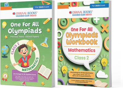 One For All Olympiad Class 2 Solved Papers + Workbook Maths (2 Books) For 2025 Exam(Product Bundle, Oswaal Editorial Board)