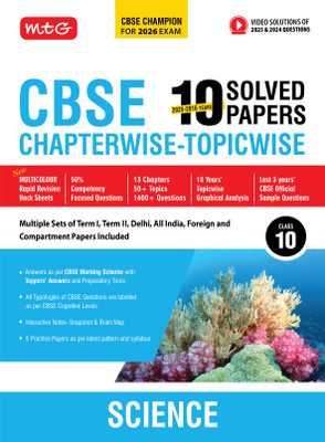 Mtg Cbse 10 Years (2025-2016) Chapterwise Topicwise Solved Papers Class 10 Science - Cbse Champion for 2026 Exam | Free Video Solution of Pyqs | Cbse Sample Papers  - mtg cbse champion class 10 science(English, Paperback, unknown)