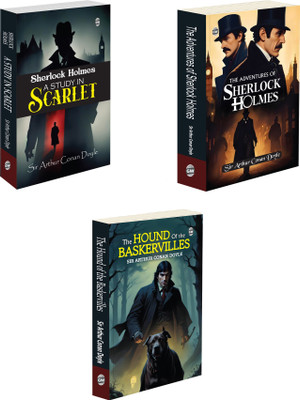 The Hound of the Baskervilles, The Adventures of Sherlock Holmes & A Study in Scarlet (Paperback) : Classic Detective Mysteries, Iconic Sherlock Holmes Tales of Crime, Clues & Adventure | Pack of 3 Novels(Paperback, Arthur Conan Doyle)