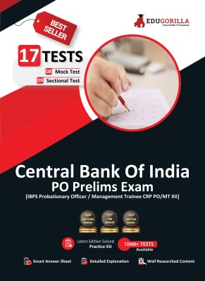 Central Bank Of India PO Prelims Book  - IBPS CRP PO/MT XIII | 8 Full Length Mock Tests and 9 Sectional Tests (1100 Solved Questions) with Free Access to Online Tests(English, Paperback, EduGorilla Prep Experts)