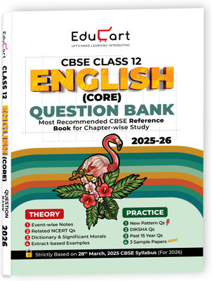 Educart CBSE Class 12 English Core Question Bank 2025-26 on new Syllabus 2026 (Includes Past Years Solved Questions)(Paperback, Educart)