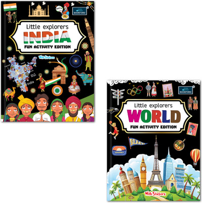 Little explorers Fun Activity Edition Books - Set of 2 - INDIA, WORLD activity book for kids(Paperback, BOOKFORD PUBLICATIONS PVT. LTD.)