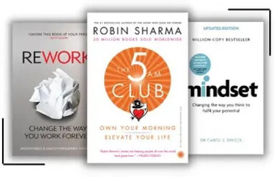 The 5AM Club + Rework + Mindset (3 Book Combo)(Paperback, JMD BOOKS)