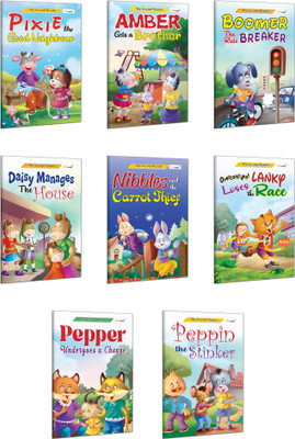 Second Reader Story Collection : Amber gets a Brother, Boomer the Rule Breaker, Daisy Manages the House and more : Fun learning books for toddlers, Educational storybooks | Combo of 8 Books(Paperback, GOWOO)