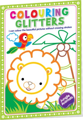 Hello Friend Books Glitter Colouring: Jungle Animals - Easy Colouring with Thick Glitter Lines and Colour Guide, Tear and Frame your Art work.(Paperback, Hello Friend Books)