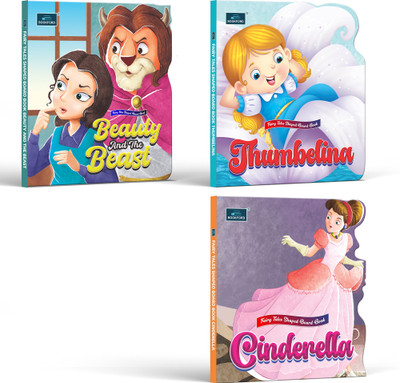 Fairy Tale Shaped Story Book-Beauty and the Beast+Cinderella+Thumbelina|Set of 3(Board Book, BOOKFORD)