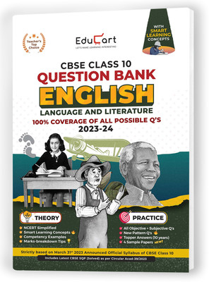 Educart Cbse Class 10 English Language and Literature Question Bank 2  - CBSE Class 10 Question Bank 2024 | Class 10 ENGLISH Question Bank(English, Hardcover, unknown)