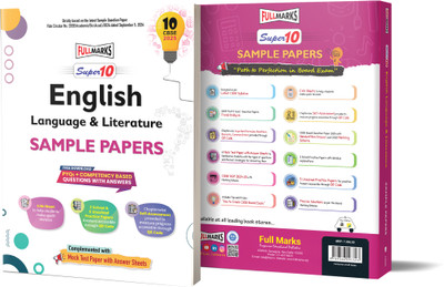 Full Marks Super 10 CBSE Board Sample Question Papers for Class 10 English Language & Literature For 2025 Exam | PYQs + Competency Based Questions with Answers | Includes Solved & Unsolved papers  - Sample Paper English - Lang & Lit Class 10(Paperback, Full Marks)
