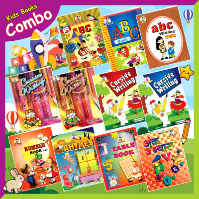 SVPM Cursive Writing English (Capital Letters) (Set Of 2) | Cursive Writing English (Small Letters) (Set Of 2) | Nursery Rhymes | ABC Books English (Set Of 2) | abc Writing Book English | Number Book (1 – 20) | Table Book And Ank Abhyaas (1 – 100) (Set Of 11) Books For Nursery(Paperback, SVPM PANEL SVPM Cursive Writing English (Capital Letters) (Set Of 2) | Cursive Writing English (Small Letters) (Set Of 2) | Nursery Rhymes | ABC Books English (Set Of 2) | abc Writing Book English | Number Book (1 – 20) | Table Book And Ank Abhyaas (1 – 100) (Set Of 11) Books For Nursery(Paperback, SVPM PANEL