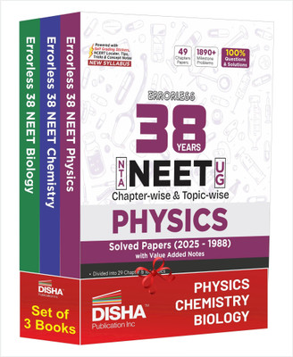 Disha Errorless 38 Years NTA NEET (UG) Chapter-wise & Topic-wise Physics, Chemistry & Biology PYQ (2025 - 1988) Books 20th Edition | Solved Papers | New NCERT Syllabus | Errorless Physics NEET 2026(Paperback, Disha Experts)