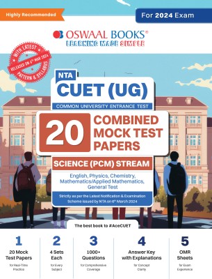 Oswaal NTA CUET (UG) Combined Mock Test Papers PCM (English, Physics, Chemistry, Mathematics, General Test) For 2024 Exam(Paperback, Oswaal Editorial Board)