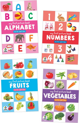 My First Picture Books | Alphabet, Numbers, Fruits, Vegetables| Set of 4 Books(Paperback, Pinwheel Books)