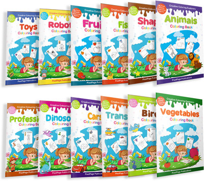 Box Set of 12 Colouring Book for Kids(English, Hardcover, unknown)