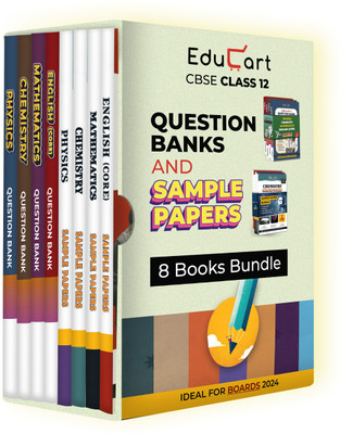 Educart CBSE Class 12 Sample Papers + Question Bank 2023-24 Bundle - PHYSICS, CHEMISTRY, MATHEMATICS AND ENGLISH (8 books)(Paperback, Abhishek Sahu | Bharat Panchal | Harsh Priyam | Shipra Mishra | Educart)
