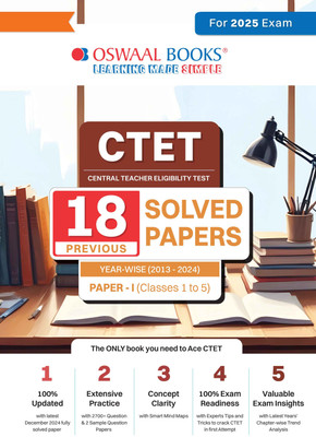 Oswaal Ctet (Central Teacher Eligibility Test) | 18 Previous Solved Pa(English, Paperback, unknown)