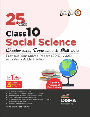 25 Cbse Class 10 Social Science Chapter-Wise, Topic-Wise & Skill-Wise Previous Year Solved Papers (2013 - 2023) with Value Added Notes(English, Paperback, unknown)