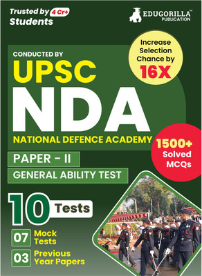 UPSC NDA/NA General Ability Test (Paper II) Book  - 2024 (English Edition) - 7 Mock Tests and 3 Previous Year Papers (1500 Solved Questions) with Free Access to Online Tests(English, Paperback, Edugorilla Prep Experts)