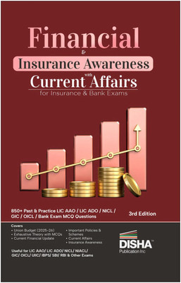 Disha Financial & Insurance Awareness with Current Affairs for Insurance & Bank Exams 3rd Edition | General Knowledge, Banking & Economy Awareness | For LIC/ NIACL/ GIC/ Bank/ MBA Exams(Paperback, Disha Experts)