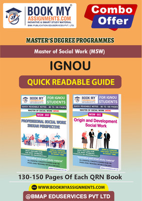 IGNOU MSW1 MSW2 Quick Readable Notes Book For Ignou Student- MSW In English-Our books use 80 GSM A4 paper for clear, sharp prints, perfect for students.(Paperback, BMA Publication)