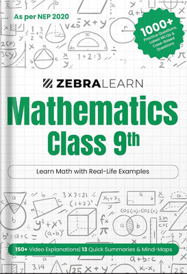 Zebralearn Mathematics Class 9 | CBSE 2025–26 Syllabus Covered | Visual Concept Maps, QR Videos, MCQs & 1000+ Practice Sums | Learn with Real-Life Examples(Hardcover, Zebra learn)