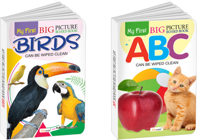 My First Big Picture Board Book ABC AND Birds : Educational books for young children, Fun learning picture books for kids, Toddler learning board book | Pack of 2 board books(Board Book, GOWOO)