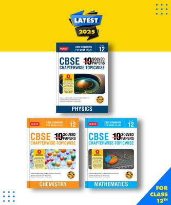 MTG CBSE 10 Years Chapterwise Topicwise Solved Papers With Question Bank Class 12 Physics, Chemistry, Mathematics Set of 3 Books -CBSE Champion For 2025 Exam| Video Solution of PYP Paperback, MTG Editorial Board|New Latest Edition For 2025-2026(Paperback, MTG Editorial Board)