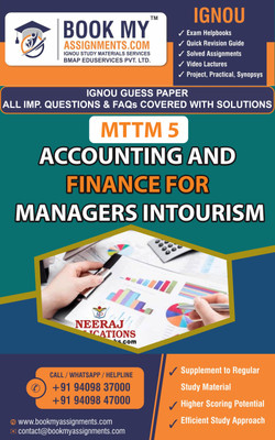 IGNOU MTTM 5 Accounting and Finance for Managers in Tourism | Guess Paper | Important Question Answer | Master of Tourism and Travel Management (MTTM)(Paperback, BMA Publication)