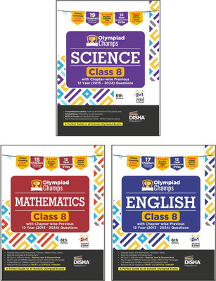 Olympiad Champs Science, Mathematics, English Class 8 with Past Questions 6th Edition (Set of 3 Books)(English, Paperback, unknown)