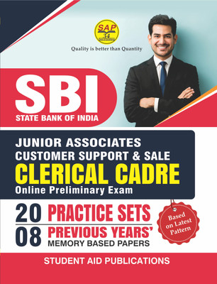 SBI Junior Associates Clerical Cadre Recruitment 20 Practice Set + 8 Previous Years Memory Based Papers with Latest Pattern(Paperback, Student Aid Publications)
