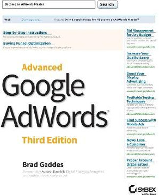 Advanced Google AdWords(English, Paperback, Geddes Brad)