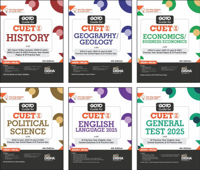 Combo (set of 6 Books) Go To Guides for CUET (UG) Humanities Stream - History, Political Science, Geography, Economics, English & General Tests 3rd Edition | Central Universities Entrance Test |(Paperback, Disha Experts)