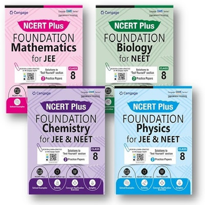 Cengage NCERT Plus Foundation Class 8TH (4-Book Set ) Physics + Chemistry +Mathematics + Biology(Paperback, CENGAGE LEARNING EXPEART TEAM) Cengage NCERT Plus Foundation Class 8TH (4-Book Set ) Physics + Chemistry +Mathematics + Biology(Paperback, CENGAGE LEARNING EXPEART TEAM)