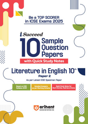 Arihant I - Succeed ICSE 15 Sample Papers English Language Paper 2 Class 10th For Exam 2025 | Detailed explanations | Value points and Common Mistakes | Fully solved board paper 2024(Paperback, Pratika Singhal)