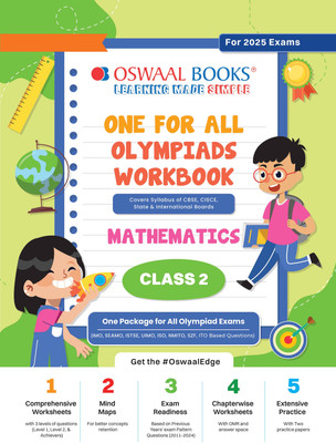 Oswaal One for All Olympiad Workbook Class 2 Maths for 2024-25 Exam(English, Paperback, unknown)