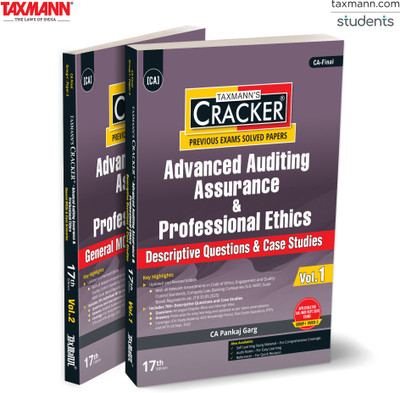Taxmann's CRACKER for Advanced Auditing Assurance & Professional Ethics (Paper 3 | Audit) – Featuring—760+ Descriptive Questions | 315 MCQs | 69 Case Scenarios for CA Final | Jan/May/Sept 2026 Exams(Paperback, CA Pankaj Garg) Taxmann's CRACKER for Advanced Auditing Assurance & Professional Ethics (Paper 3 | Audit) – Featuring—760+ Descriptive Questions | 315 MCQs | 69 Case Scenarios for CA Final | Jan/May/Sept 2026 Exams(Paperback, CA Pankaj Garg)