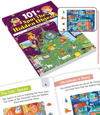 Activity Book - 101+ Spot the Hidden Objects for Kids : Brain Exercises for Young Children, Fun with Activities book, Early learning activity book for kids(Paperback, GOWOO)