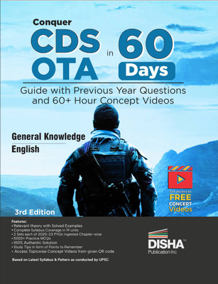 Conquer CDS OTA in 60 Days - Guide with Previous Year Questions and 60+ Hour Concept Videos 2nd Edition | General Knowledge & English(Paperback, Disha Experts)