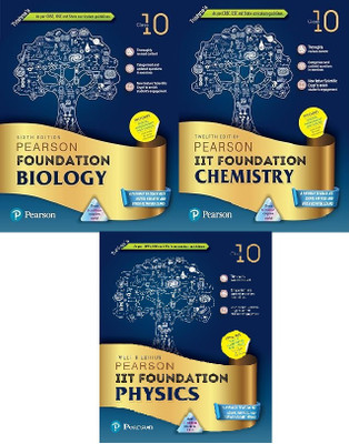 IIT Foundation- Physics+ Chemistry + Biology Class 10 for JEE, NTSE, Olympiad | Revised CBSE |Free access to elibrary & Myinsights Self Preparation - 6th Edition 2024 ( SET OF 3 BOOKS COMBO )(Paperback, Trishna)