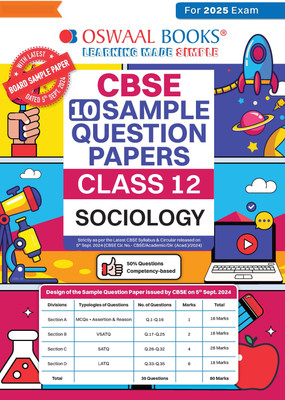 Oswaal Cbse Sample Question Papers Class 12 Sociology(English, Paperback, unknown)
