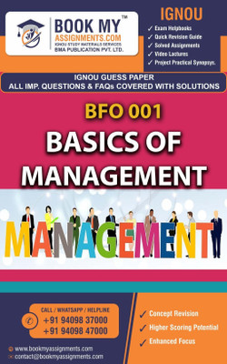IGNOU BFO 001 Basics of Management GUESS PAPER Study Material For IGNOU Students Latest Edition(Paperback, BMA Publication)