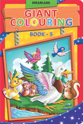 Giant Colouring - 5  - | Big Bold Colouring Book for Kids Ages 1-6 | 24 Pages Perfect for Little Hands and Early Learners | Variety of Fun Images for Colouring Practice(English, Paperback, unknown)