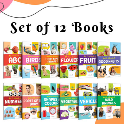 My First Picture Book Collection For Early Learning : Books For Children, Learning Picture Library For Kids, Toddler book, Early learning book With 12 Topics(Cards, GO WOO)